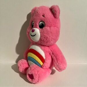 Pre-Owned Cheer Bear Care Bears Plush Rainbow Tummy Pink Teddy Bear